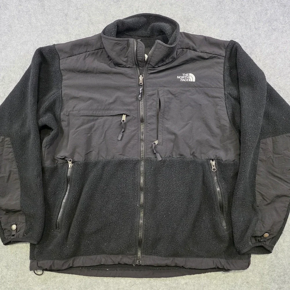 The North Face Denali Jacket Mens XL Black Fleece Nylon Full Zip Windbreaker‎